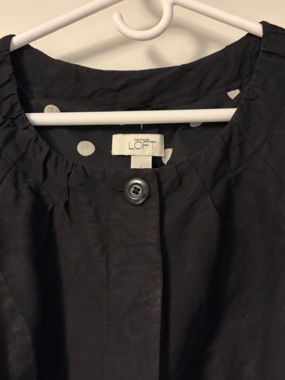 Ann Taylor Loft vintage belted button up blouse linen blend classic size 6 - Picture 5 of 10